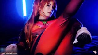 Asuka Langley’s sloppy blowjob and pussy creampie action is intense