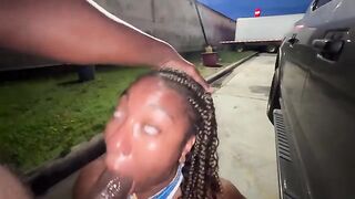Truck stop action with a married girl who loves to suck dick