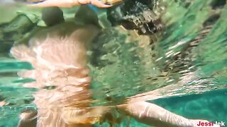 Babe fucked in her ass on the beach under water