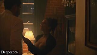 Kinky burlesque dancer Kira gets creampied at an afterparty in a sensual scene