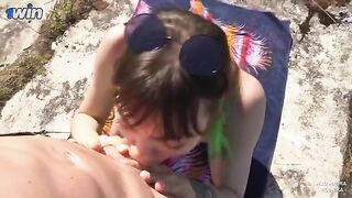 Nudist had to fuck guard of the fort to pass