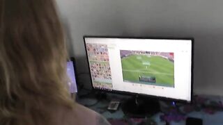 A cute teen with big tits was left alone at home and got fucked hard