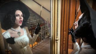 Hot cosplay MILF Alcina Dimitrescu smokes and gets fucked hard