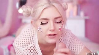 All cute girls like to have hot cum on their faces, a timeless desire
