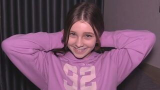 The girl was fucked hard in her tight pussy, stretching it well