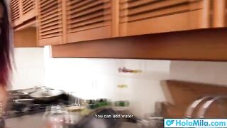 Hot Latina stepmom Mila Garcia cheats with a big cock in POV