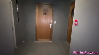 A cute girl was fucked by her neighbor in Chicago, who missed his hotel room