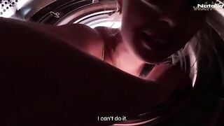 I got fucked by my stepbrother in the washing machine, it was hot