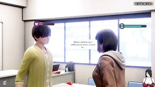 3D hentai school girl Yuna has sex with her room girl part 2