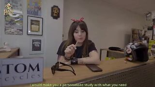 The girl quickly figured out what the guy wanted from her, so she acted accordingly