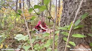 Red Riding Hood makes love with the Big Bad Wolf outdoors