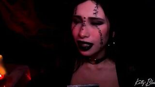 The evil witch Katty Blake cast a spell on a man’s dick in a steamy scene