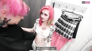 A girl was fucked in the fitting room by a cunning consultant