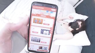 A Chinese woman with big tits was masturbating when she was caught