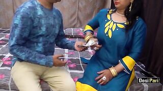 Desi Pari aunty gets fucked hard for money with clear Hindi audio