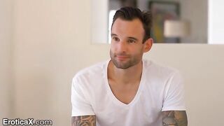 The tattooed Frenchman and the hot Latina Eliza Ibarra are dancing sensually in their underwear