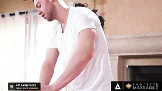 Elena Koshka got her tight pussy pounded by the masseur in a steamy session