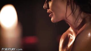 Hot British babe Tina Kay has a sensual lesbian sex with her girlfriend Lilu Moon