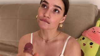 A guy came to the girl with a promise of a gentle blowjob