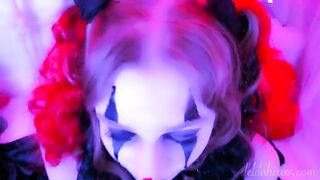 A kinky clown is asking for a blowjob and more