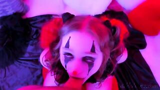 A kinky clown is asking for a blowjob and more