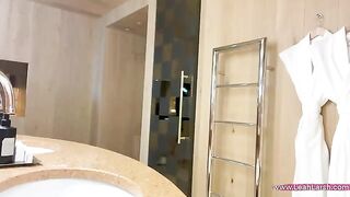 Redhead Leah Meow gets fucked hard by Johnny Sins in a hotel room