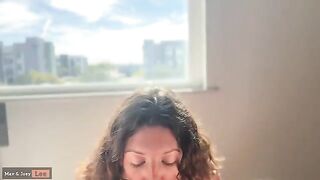 A cute wife gets her cunt filled with cum in the hotel room