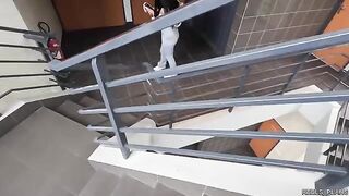 Chilean model’s perfect ass gets pounded in elevator and toilet by two fake agents