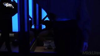 A girl is being naughty in the fitting room with a guy!