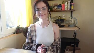 A nerdy girl shows her real face in the bedroom, being a true dominatrix