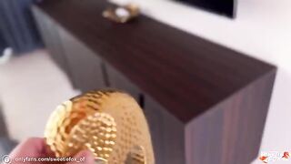 Sweetie Fox, Diana Rider, and ArinaFox get fucked hard by a trainer on a villa vacation