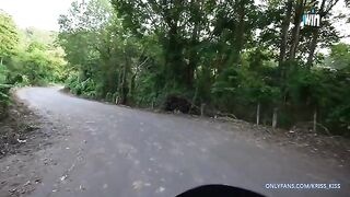 The first ride on the motorbike with a stranger and hard sex