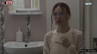 A cute Russian schoolgirl was fucked by her stepdad and his friend