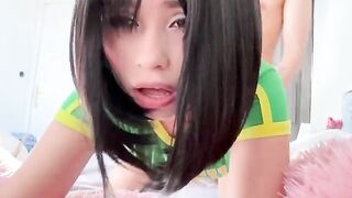 My stepsister, a sexy Brazilian, asked me to finish in her face