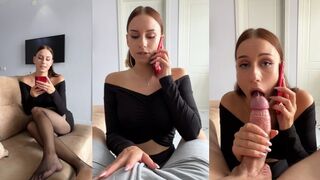 My boyfriend forced me to cheat, I told on the phone about the intense throat action