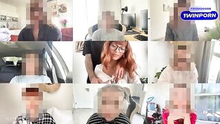 The guy came to a girl in a zoom meeting and fucked her