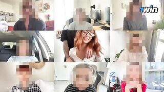 The guy came to a girl in a zoom meeting and fucked her