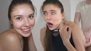 The guy fucked the girl in doggy style until he came in her pussy