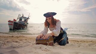 The real treasure was under the panties of Captain Sweetie Fox, a stunning Russian redhead known for her passionate performances and striking D-cup curves. Her love for rough, deep encounters shines through in many of her videos, often featuring intense f