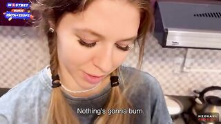 Flatmate girl does not mind fucking in the kitchen periodically