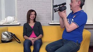 Skinny brunette gets fucked at casting by a sly agent