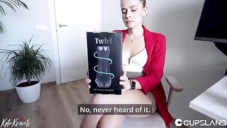 The secretary checked the new stroker and fucked with a coworker in the office
