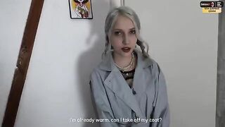 A random girl frightened me, but it turned out to be a nymph and we fucked