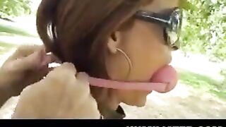 Women tied up in a special way for some rough domination