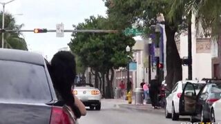The man with his friends fucked in a car two whores in an intense threesome