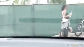 The man with his friends fucked in a car two whores in an intense threesome