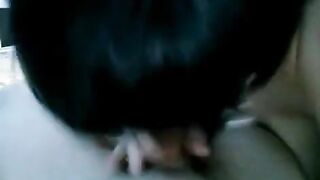 A drunk brunette woke her husband with a blowjob, showcasing passion