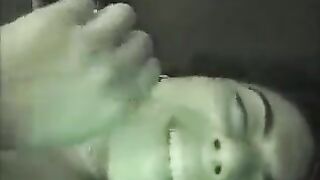 A couple enjoys intense sex at home at night, with a stunning view
