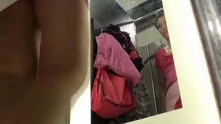 Spying for a chick in the changing room of the shop