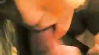 A blowjob from a girlfriend in a home setting, captured in raw intimacy